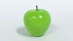 Highly detailed green apple 3D model, quad mesh, ready for realistic rendering in Blender 3D visualizations.