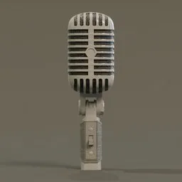 Detailed 3D microphone model with high-quality 2k textures, ready for Blender rendering.