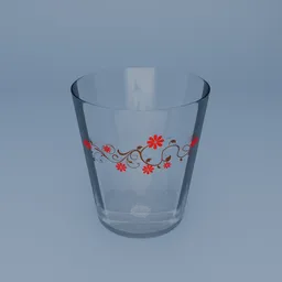 Floral Transparent Drinking Glass