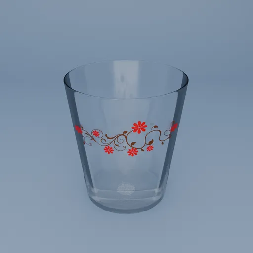 Floral Transparent Drinking Glass