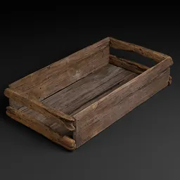 Realistic 3D wooden crate model with detailed textures for industrial container design in Blender 3D.