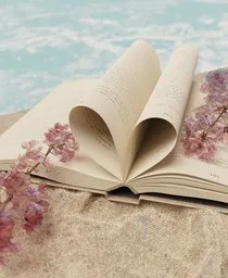 Book and flower scene