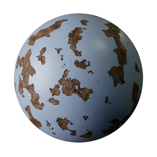3D Rusty Paint material for Blender with realistic texture and procedural flexibility for PBR workflows.