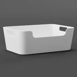 High-quality 3D model of a white multi-purpose box with handles, compatible with Blender, ideal for organizing.