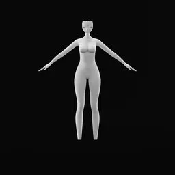 Realistic Blender 3D model of a stylized female figure, suitable for anime character design.