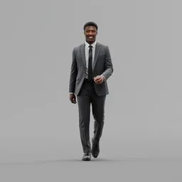Black man walking suit