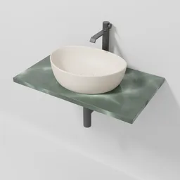 Wash Basin with Marble Shelf