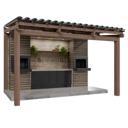 Realistic double grill 3D model with detailed textures for Blender projects, perfect for cityspace scenes.