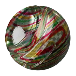 Ribbon Swirl Art Glass Marble