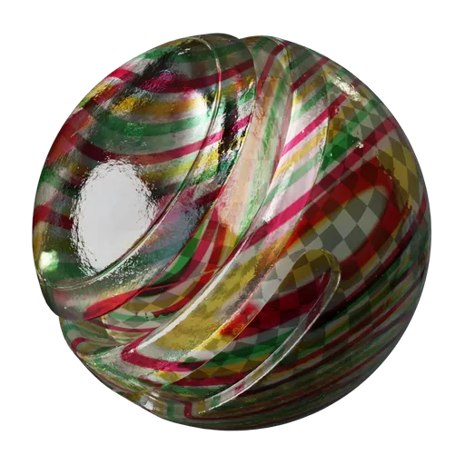 Ribbon Swirl Art Glass Marble