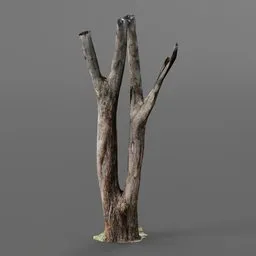Realistic 3D model of tree trunks with high-quality PBR textures, ideal for Blender rendering projects.