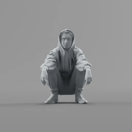 Lowpoly Female Squatting