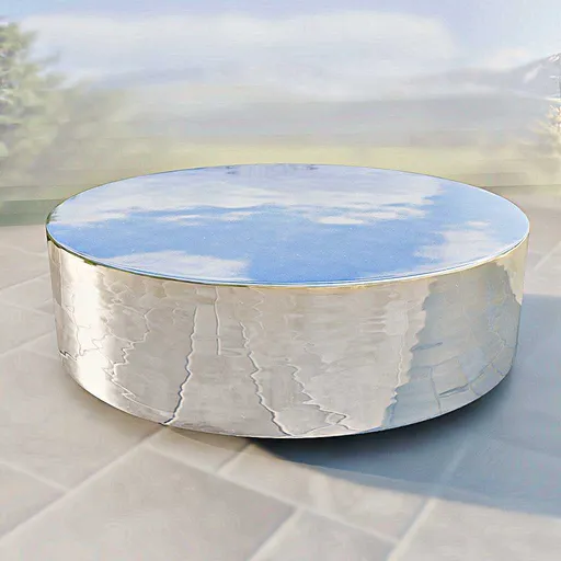 Chrome round coffee table
