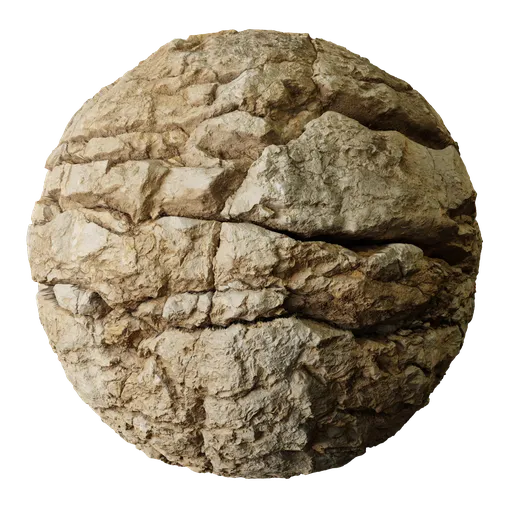 Blocky Layered Beige Cliff Rock