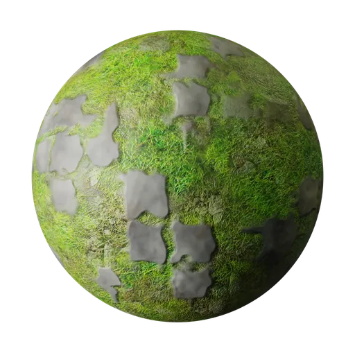 Cracked stone grass