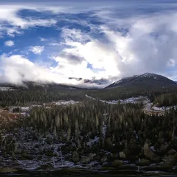 Cloudy Mountain Valley Landscape