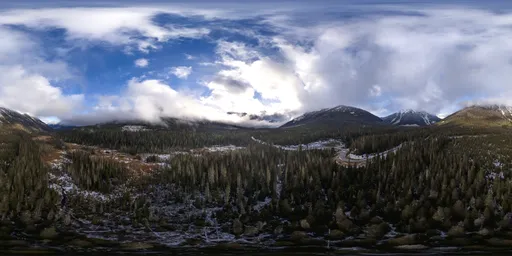 Cloudy Mountain Valley Landscape