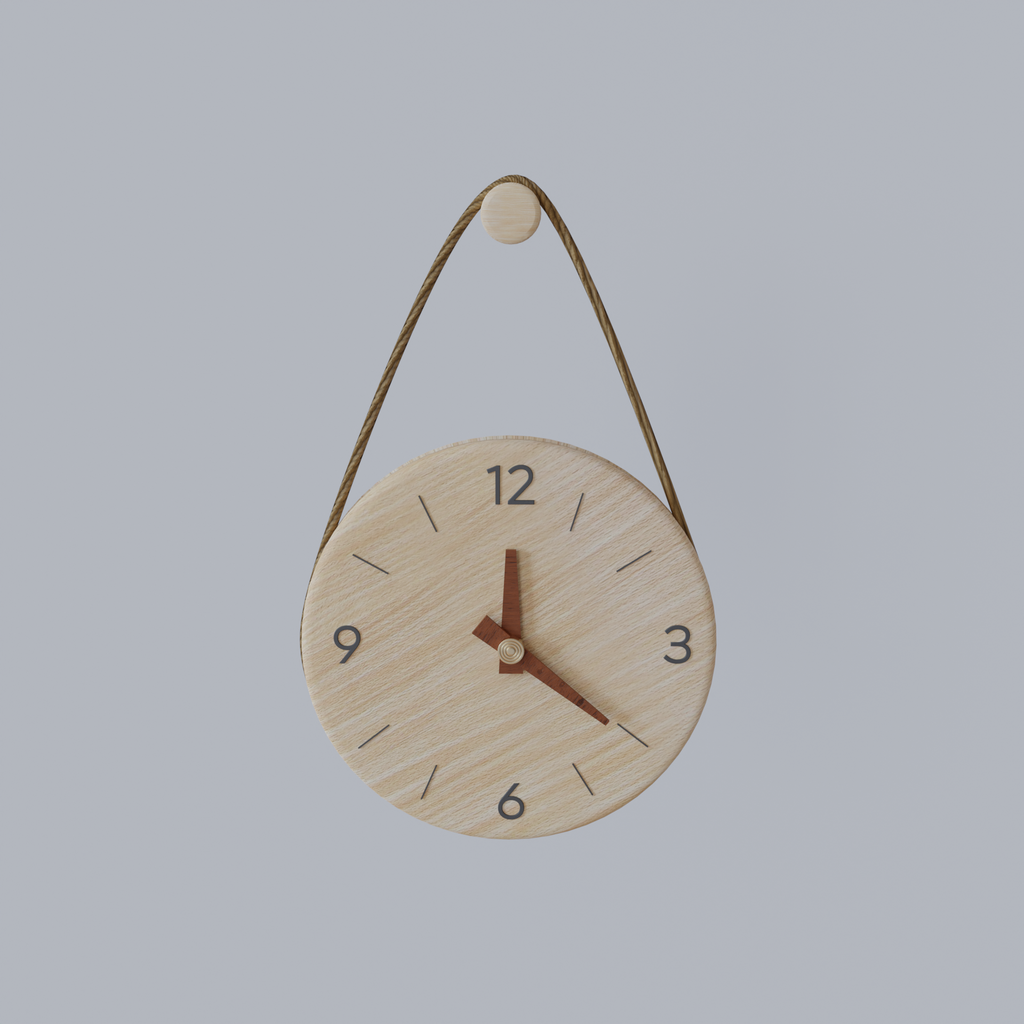 Wooden wall clock | FREE Clocks models | Blendkit