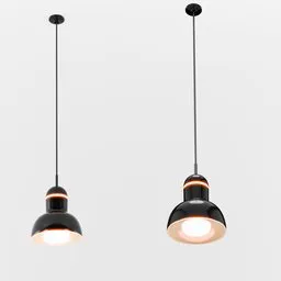 Detailed 3D model of pendant ceiling lights with 612 polys, designed in centimeters and rendered with Cycles for Blender.