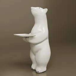 White bear carrying a tray