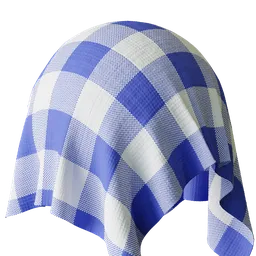 Blue Gingham Fabric