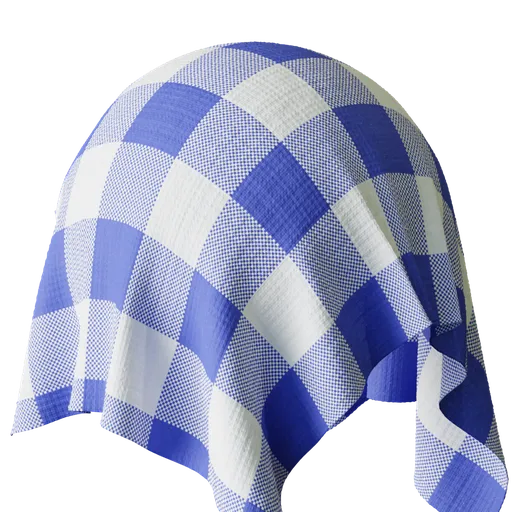 Blue Gingham Fabric