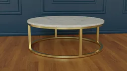 Smart round marble brass coffee table