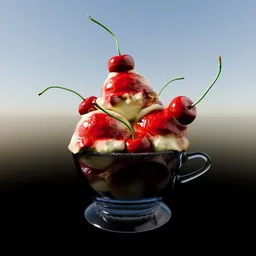 Cup Of Vanilla-Cherry Icecream