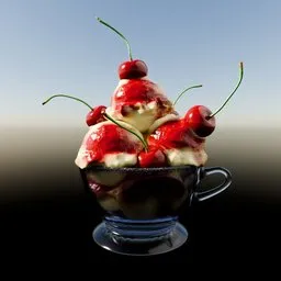 Cup Of Vanilla-Cherry Icecream