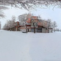 Snow Residential Street Winter City