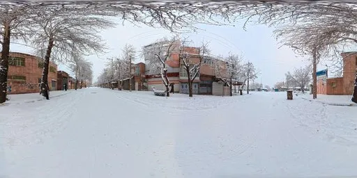 Snow Residential Street Winter City