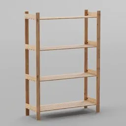 "Discover a versatile office storage solution with our Wooden Shelf 3D model. Featuring four sturdy shelves, this simple yet stylish shelving option is perfect for storing books, ensuring your office remains organized and clutter-free. Created using Blender 3D software, this model is a must-have for those seeking an efficient and visually appealing storage solution."