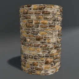 Stone Cylinder Post Pillar Brown