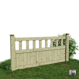 Realistic 3D wooden fence model for Blender with detailed textures and materials.