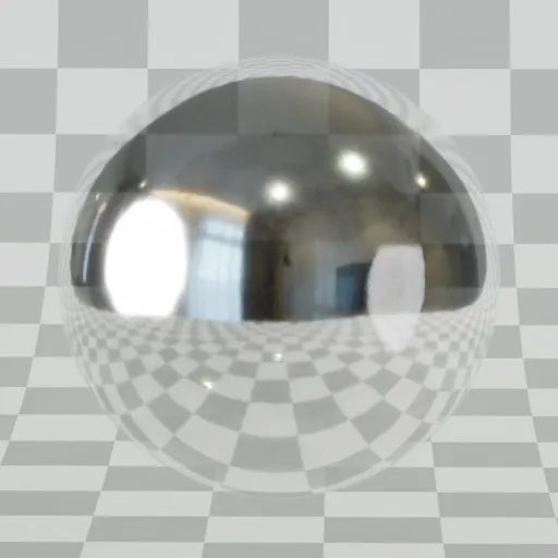 Reflective PBR Window Glass Cycle material for 3D rendering in Blender, with subtle distortion and light play.