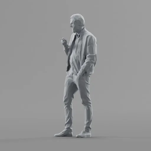 Lowpoly Smoking Male