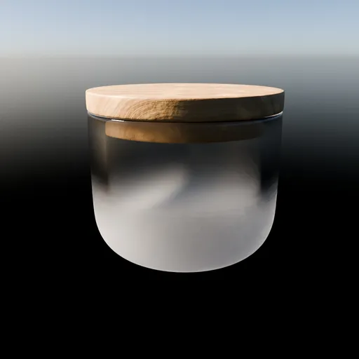 Simple Cup Of Glass With Wooden Top