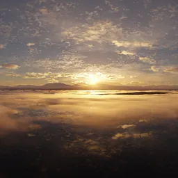 Fog & Clouds Sunset Landscape
