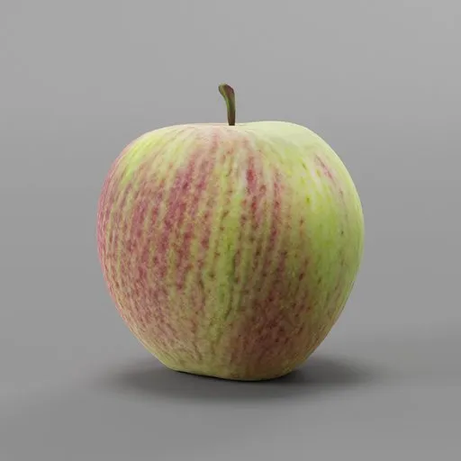 Realistic dual-toned apple 3D model for Blender, detailed texturing, ideal for CG projects.