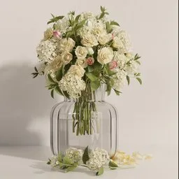 Elegant White Rose Hydrangea Bouquet