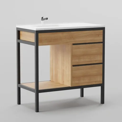 Industrial Wood Bathroom Vanity