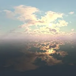 Cloudy sky with sun
