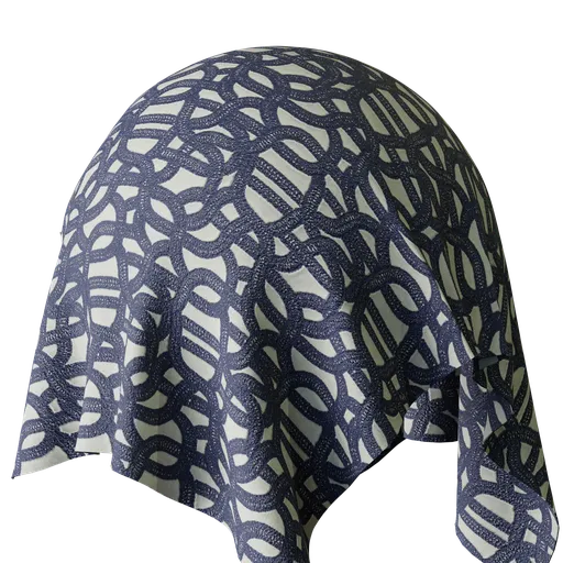 Graphical Blue Embroidery