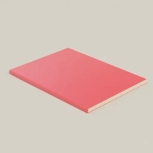 Detailed 3D model of an A4-sized book with 1cm spine for use in Blender, ideal for digital libraries.