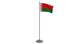 Low-poly 3D Belarus flag model with pole for animation and CG visualization, optimized for Blender renderings.