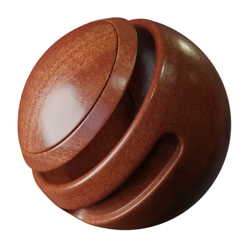 High-quality mahogany plywood PBR material for 3D rendering in Blender and other software.