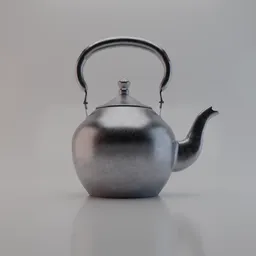 Metallic Teapot 3D Model