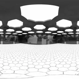 Hexagon Ceiling Sci-Fi Hall HDRI