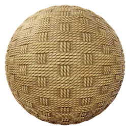 High-quality PBR Basket Weave fabric texture for 3D Blender material creation.