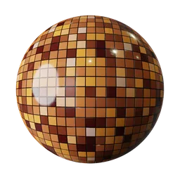 High-quality PBR mosaic tile material for texturing in Blender 3D, suitable for floor and wall visualization.
